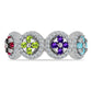 Anillo de Plata con Amatista de Marruecos y Peridoto de Changbai