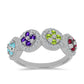 Anillo de Plata con Amatista de Marruecos y Peridoto de Changbai