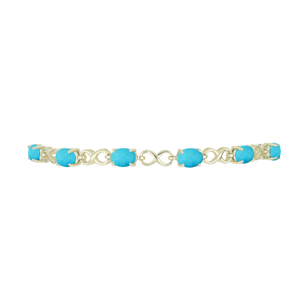 Pulsera de Plata Bañada en Oro con Turquesa Bella Durmiente 2 