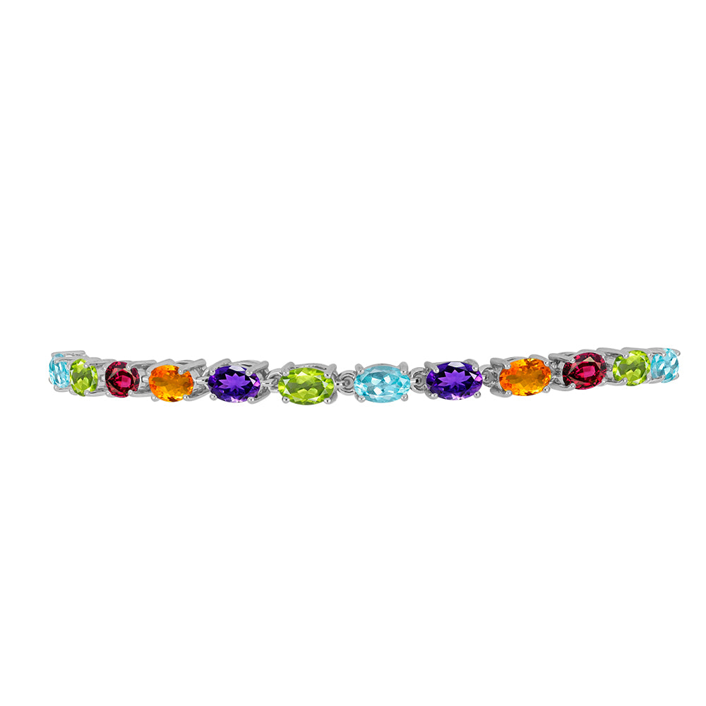 Pulsera de Plata con Amatista de Marruecos y Peridoto de Changbai 2 