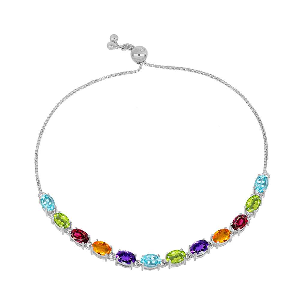 Pulsera de Plata con Amatista de Marruecos y Peridoto de Changbai 1 