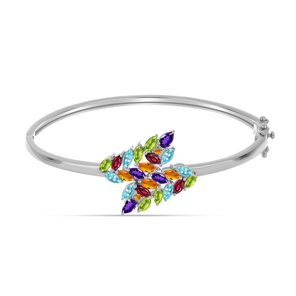 Brazalete de Plata con Amatista de Marruecos y Citrino de Río del Oro 1 