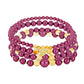 Conjunto de Plata Bañada en Oro con Perla Púrpura de Agua dulce y Citrino de los Montes Urales ( Pulsera )