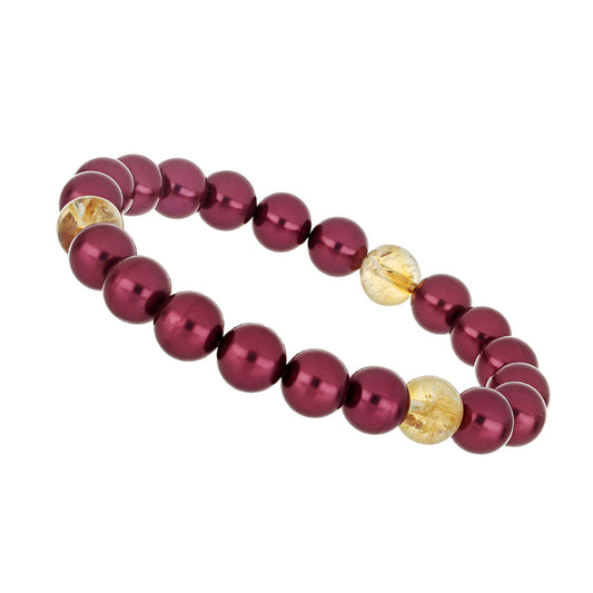 Pulsera Pepita con Perla Púrpura de Agua dulce y Citrino de los Montes Urales