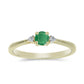 Anillo de Plata Bañada en Oro con Esmeralda de Brasil y Topacio Blanco