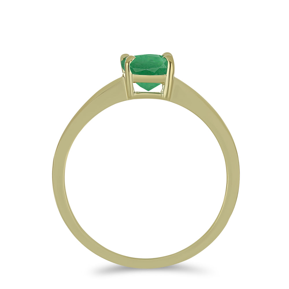 Anillo de Plata Bañada en Oro con Esmeralda de Brasil 2 