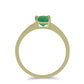 Anillo de Plata Bañada en Oro con Esmeralda de Brasil