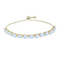 Pulsera de Plata Bañada en Oro con Piedra Lunar Arco Iris