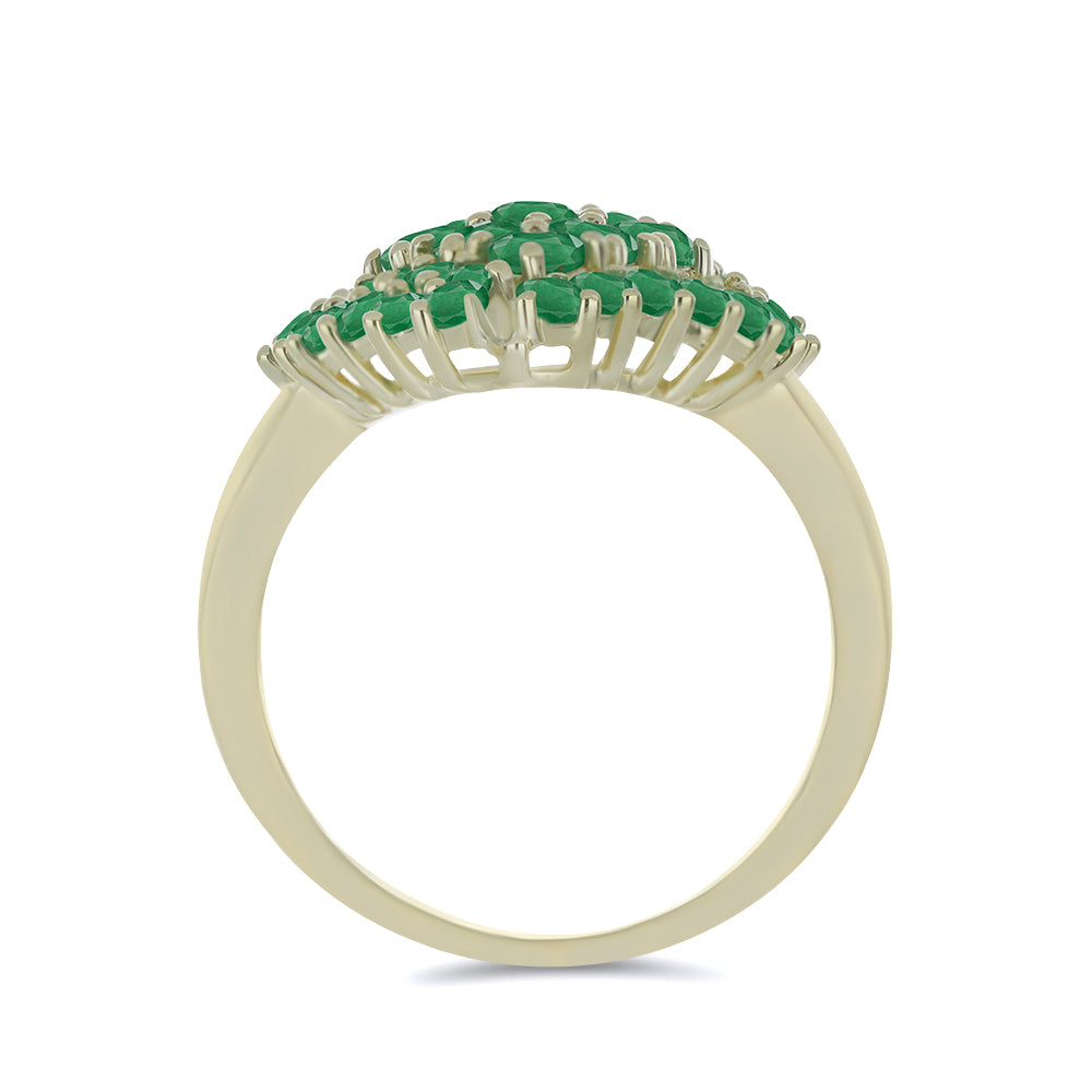 Anillo de Plata Bañada en Oro con Esmeralda de Brasil 2 