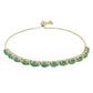 Pulsera de Plata Bañada en Oro con Esmeralda de Brasil y Topacio Blanco