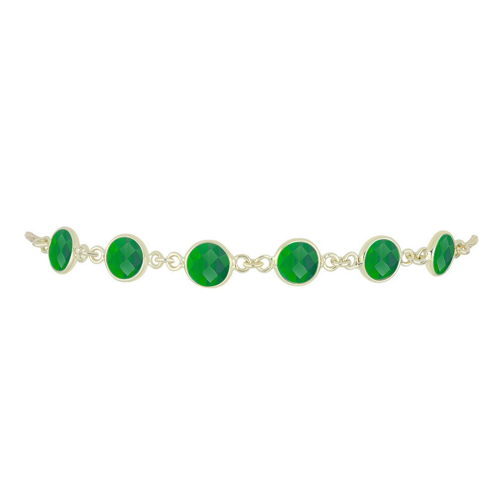 Pulsera de Plata Bañada en Oro con Esmeralda de Brasil 2 