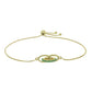 Pulsera de Plata Bañada en Oro con Esmeralda de Brasil