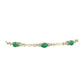 Pulsera de Plata Bañada en Oro con Esmeralda de Brasil y Topacio Blanco