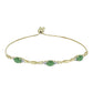 Pulsera de Plata Bañada en Oro con Esmeralda de Brasil y Topacio Blanco