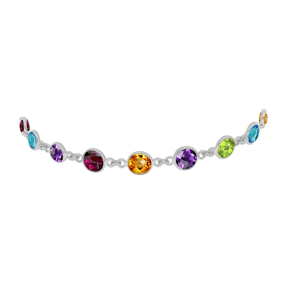 Pulsera de Plata con Amatista de Marruecos y Peridoto de Changbai 2 