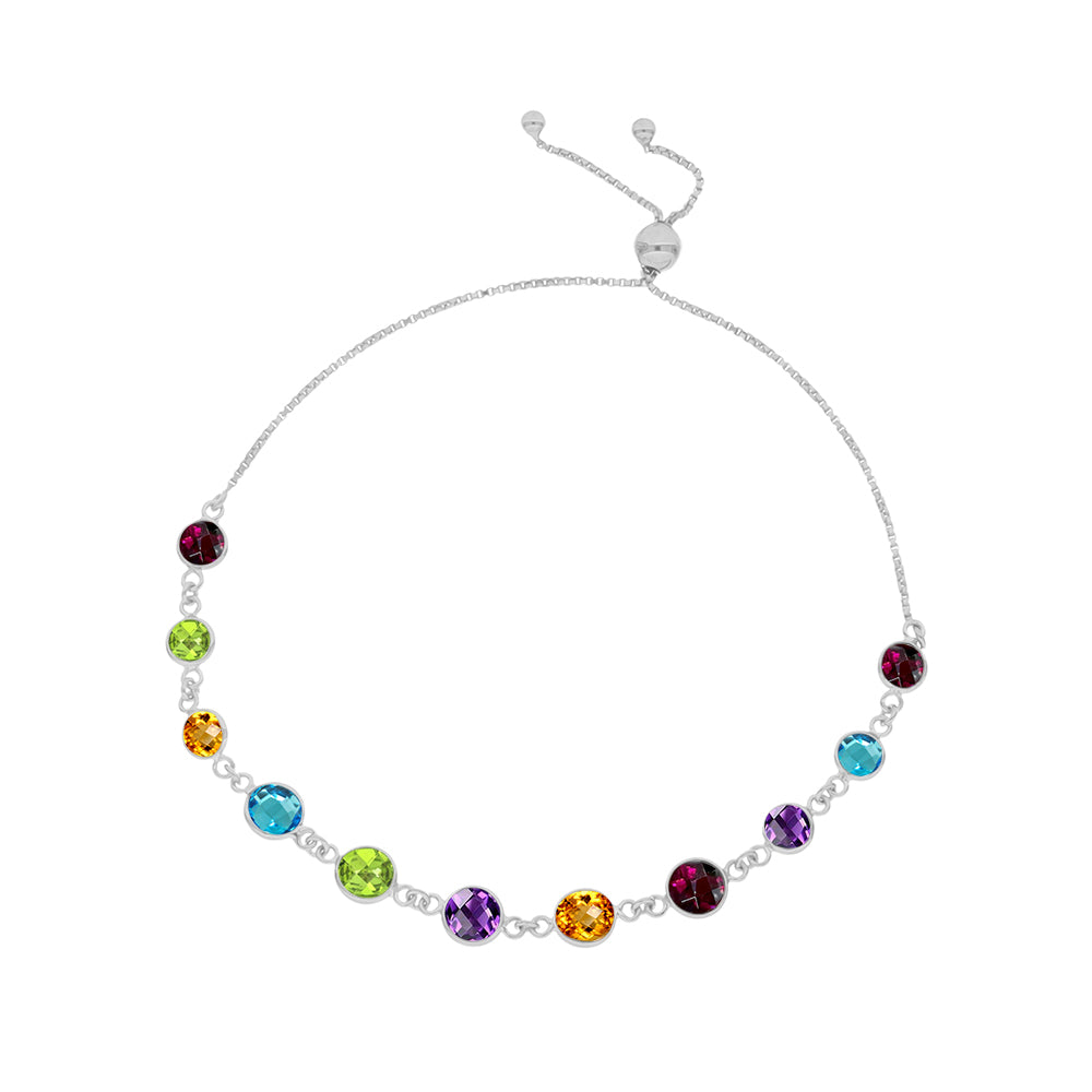 Pulsera de Plata con Amatista de Marruecos y Peridoto de Changbai 1 