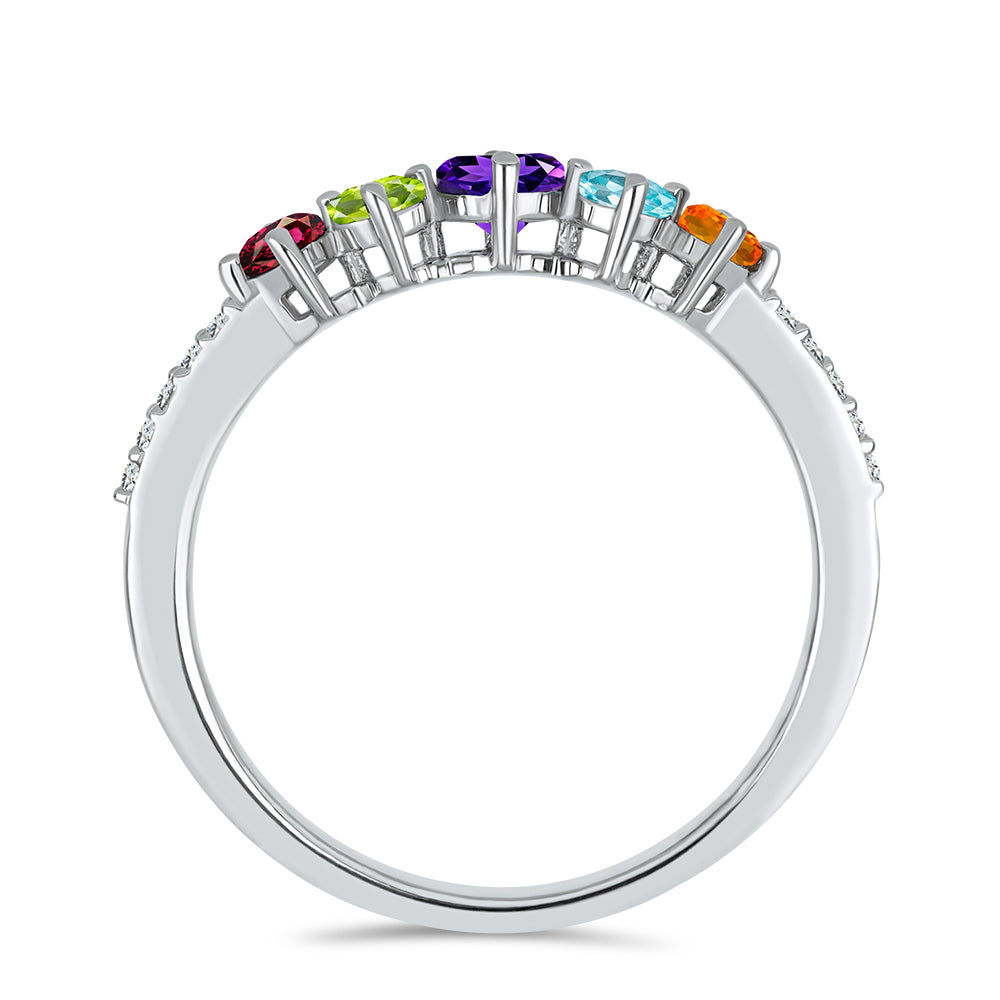 Anillo de Plata con Amatista de Marruecos y Peridoto de Changbai