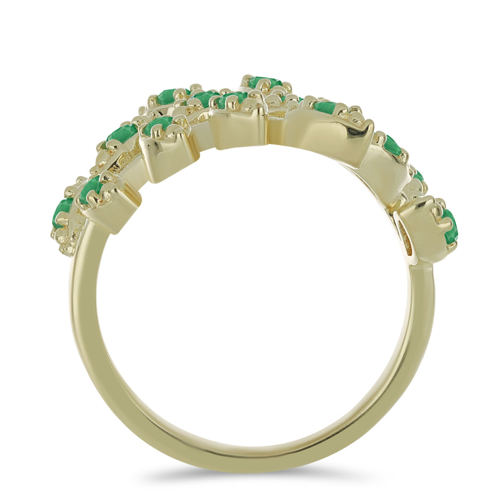 Anillo de Plata Bañada en Oro con Esmeralda de Brasil 2 