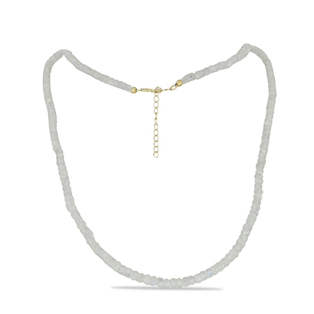 Collar de Plata Bañada en Oro con Piedra Lunar Arco Iris 1 