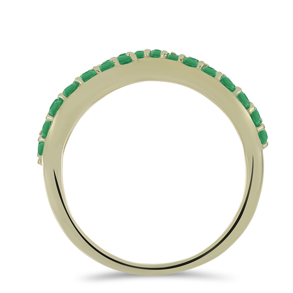 Anillo de Plata Bañada en Oro con Esmeralda de Brasil 2 