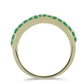 Anillo de Plata Bañada en Oro con Esmeralda de Brasil