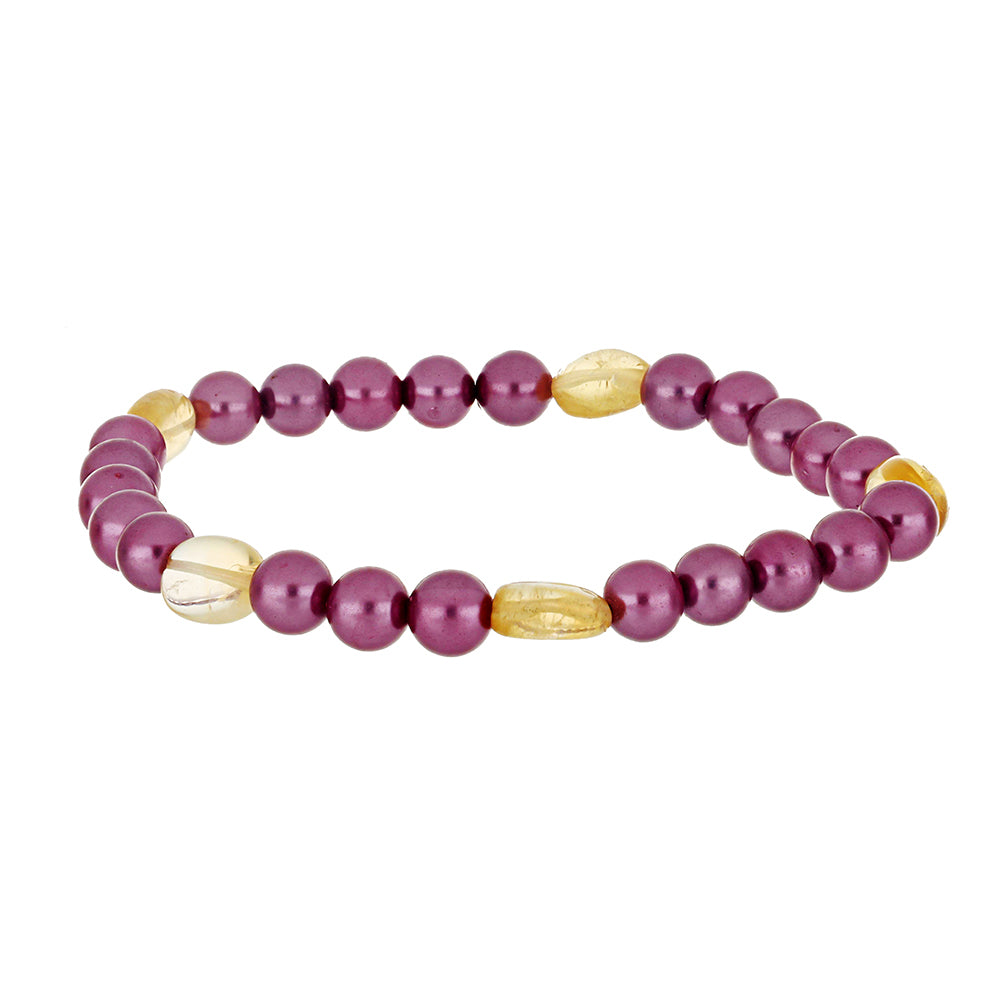 Pulsera Pepita con Perla Púrpura de Agua dulce y Citrino de los Montes Urales 1 