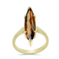 Anillo de Plata Bañada en Oro con Cuarzo Coñac