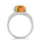 Anillo de Plata con Jasper de Bumble Bee y Topacio Blanco