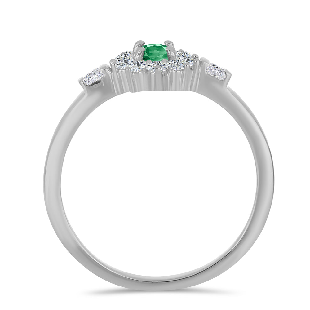 Anillo de Plata con Alejandrita natural y Topacio Blanco