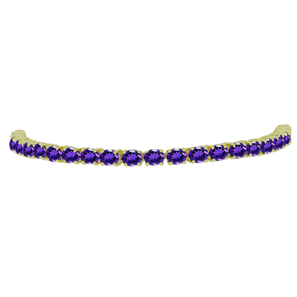 Pulsera de Plata Bañada en Oro con Amatista de Marruecos 2 