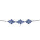 Pulsera de Plata con Moisanita azul real certificado y cultivado en laboratorio