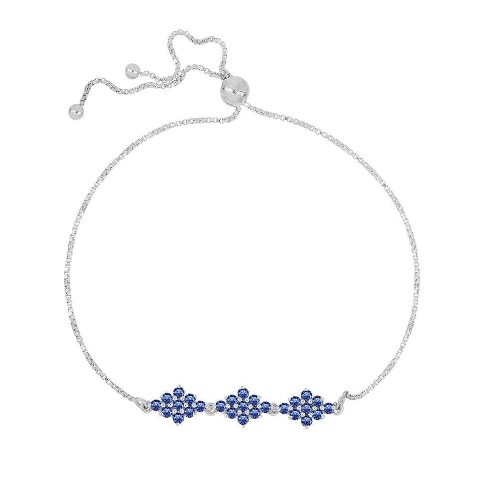 Pulsera de Plata con Moisanita azul real certificado y cultivado en laboratorio 1 