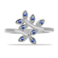 Anillo de Plata con Moisanita azul real certificado y cultivado en laboratorio