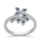 Anillo de Plata con Moisanita azul real certificado y cultivado en laboratorio