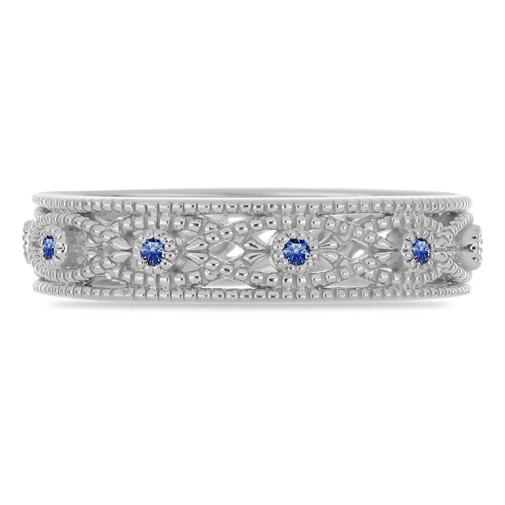 Anillo de Plata con Moisanita azul real certificado y cultivado en laboratorio 1 