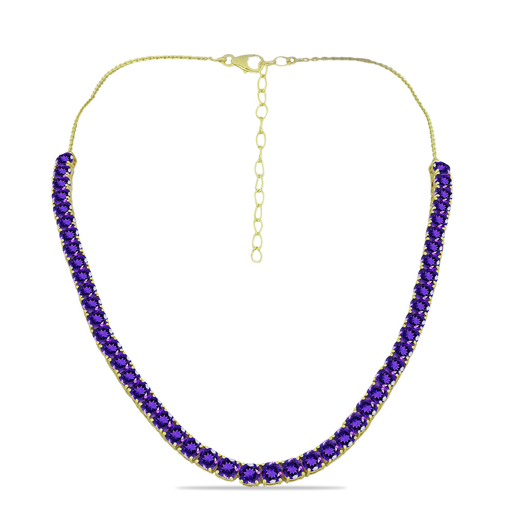 Collar de Plata Bañada en Oro con Amatista de Marruecos 1 