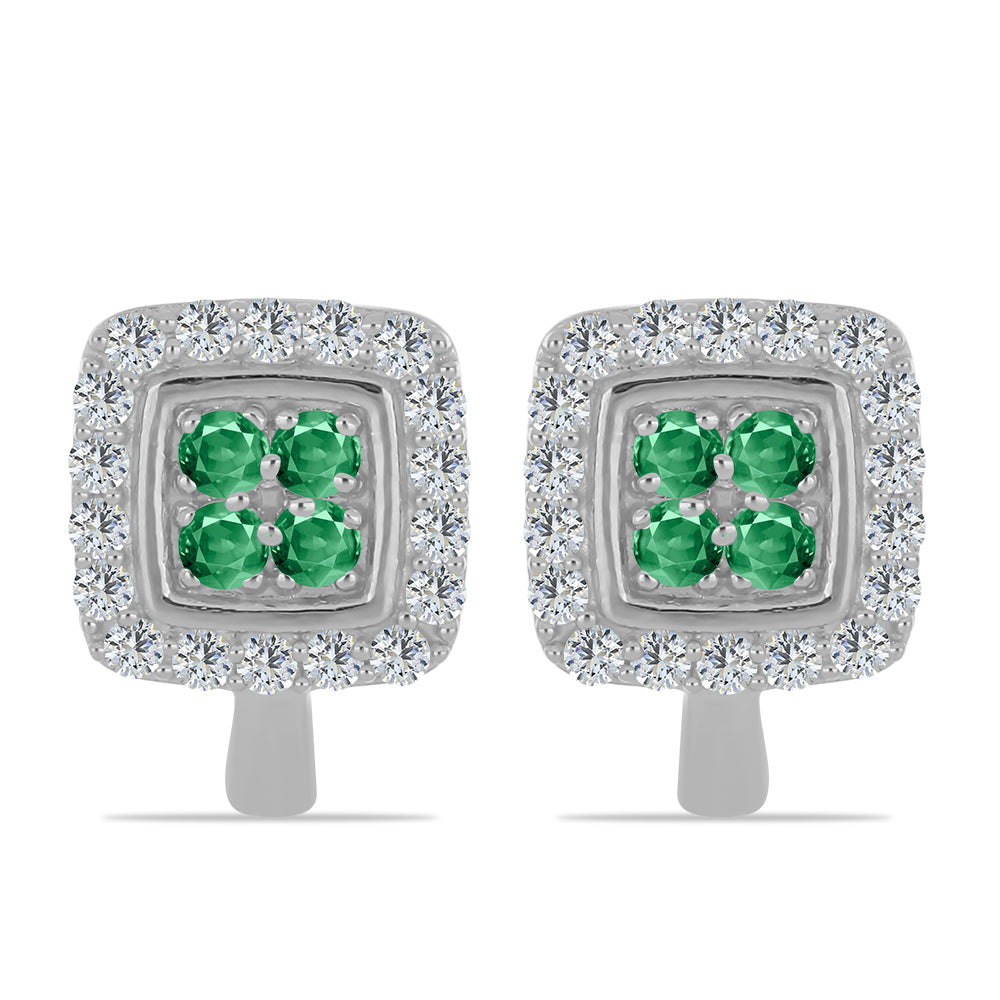 Pendientes de Plata con Alejandrita natural y Topacio Blanco