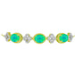 Pulsera de Plata Bañada en Oro con Ópalo Verde Etíope de Lega Dembi y Topacio Blanco