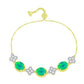 Pulsera de Plata Bañada en Oro con Ópalo Verde Etíope de Lega Dembi y Topacio Blanco
