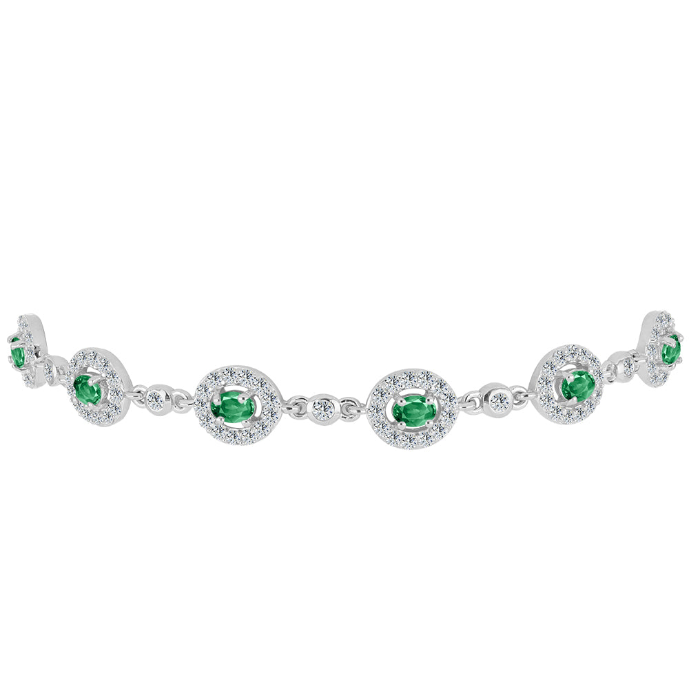 Pulsera de Plata con Alejandrita natural y Topacio Blanco