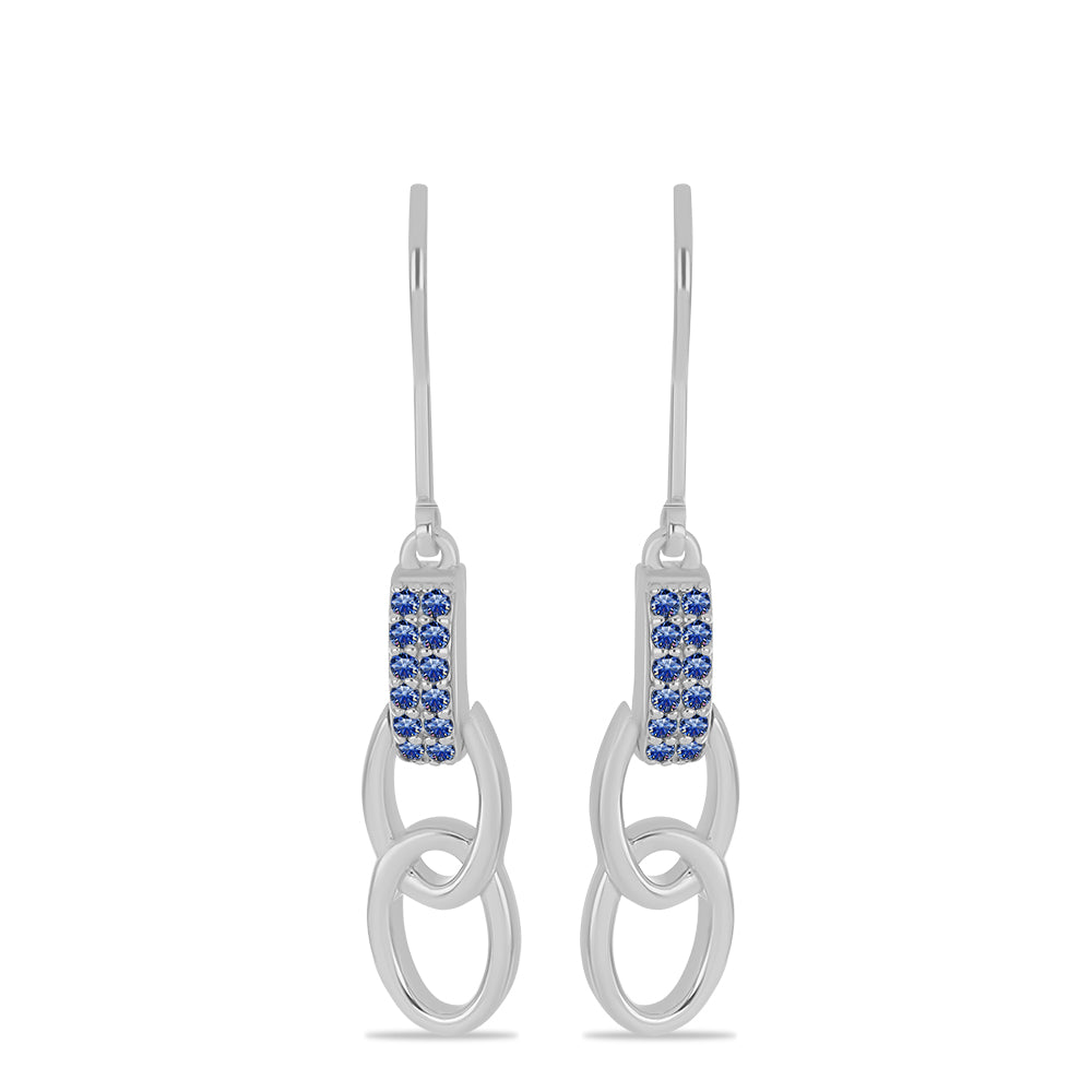 Pendientes de Plata con Moisanita azul real certificado y cultivado en laboratorio 1 