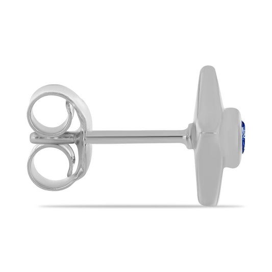 Pendientes de Plata con Moisanita azul real certificado y cultivado en laboratorio