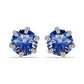 Pendientes de Plata con Moisanita azul real certificado y cultivado en laboratorio