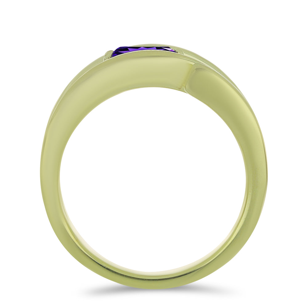 Anillo de Plata Bañada en Oro con Amatista de Marruecos 2 