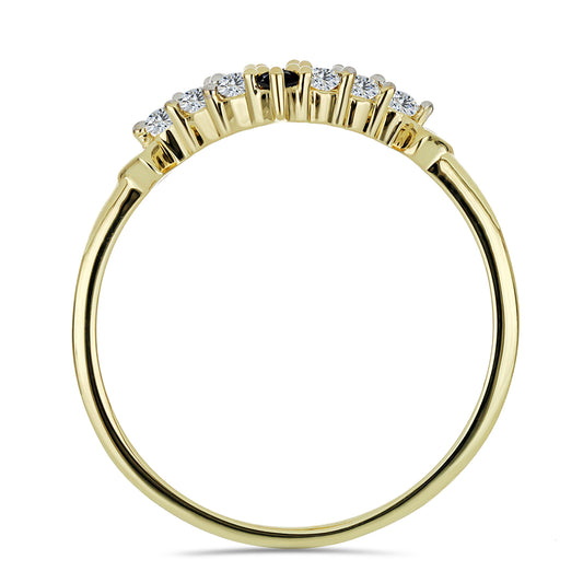 Anillo de Plata Bañada en Oro con Espinela Negra y Topacio Blanco