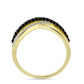 Anillo de Plata Bañada en Oro con Espinela Negra y Topacio Blanco