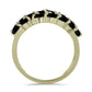 Anillo de Plata Bañada en Oro con Espinela Negra y Topacio Blanco