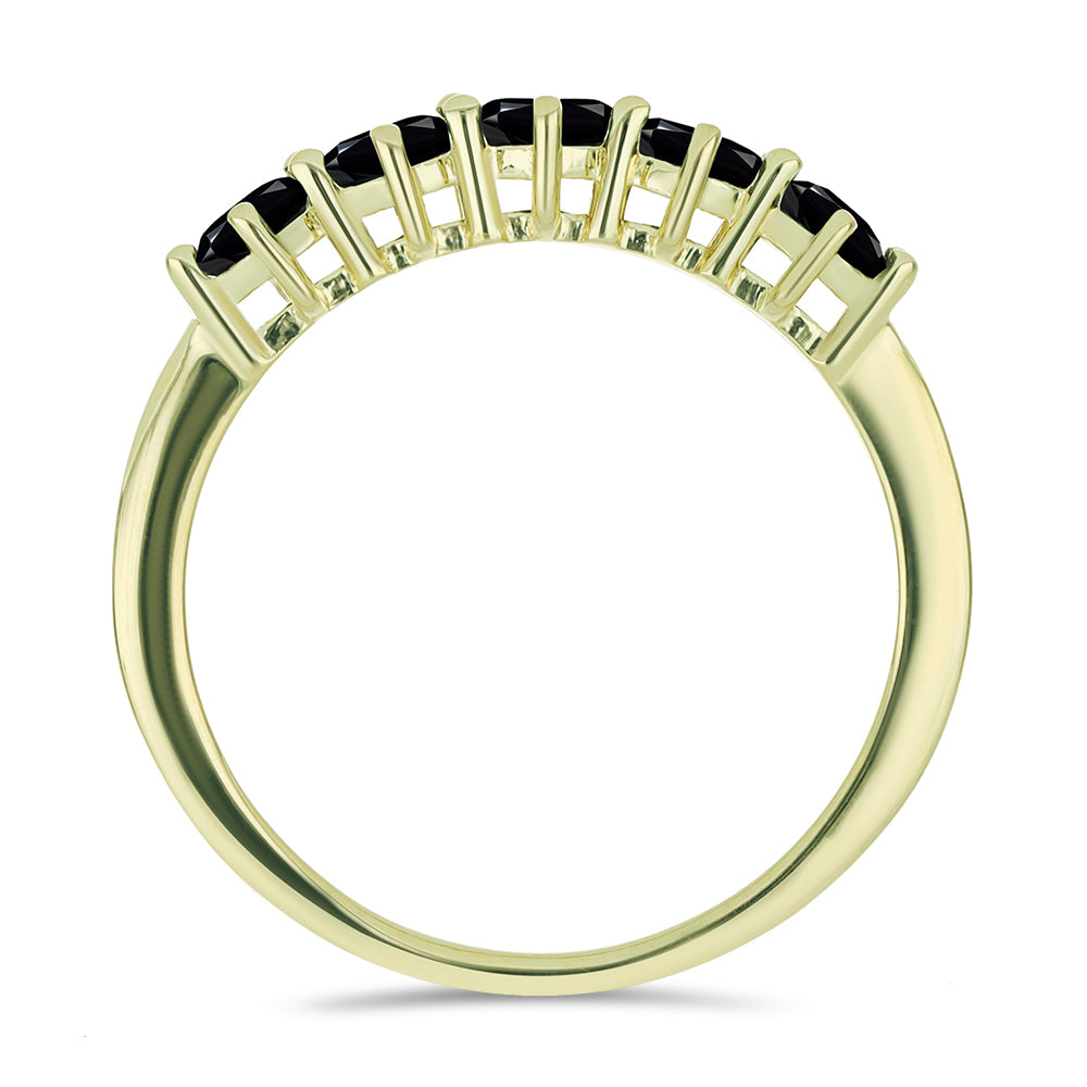 Anillo de Plata Bañada en Oro con Espinela Negra 2 