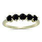Anillo de Plata Bañada en Oro con Espinela Negra