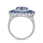Anillo de Plata con Moisanita azul real certificado y cultivado en laboratorio